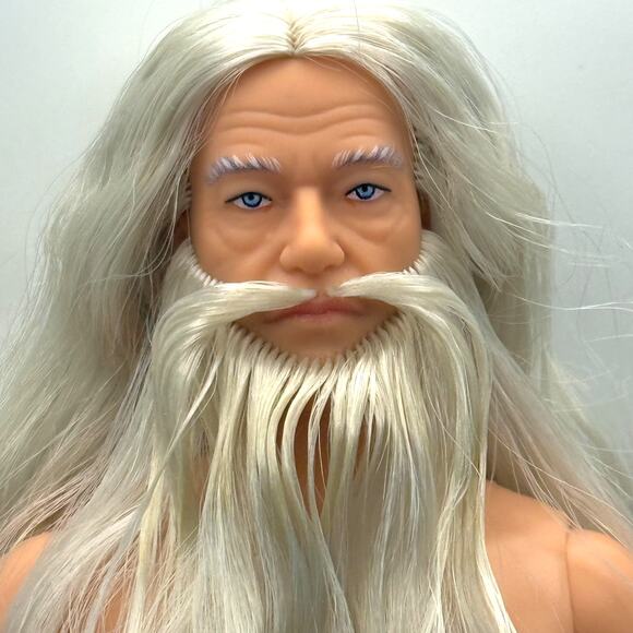 Nude Albus Dumbledore Medieval Merlin Long Beard Harry Potter Doll Mattel OOAK - Picture 9 of 14